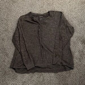 American Eagle Outfitters Heathered Brown Long Sleeve Tee Size L